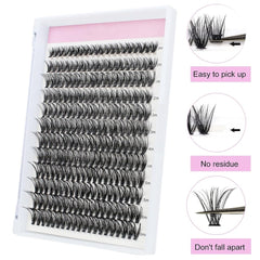 240pcs 40D Eyelash Cluster Extension D Curl Mixed Tray Faux Mink Lashes