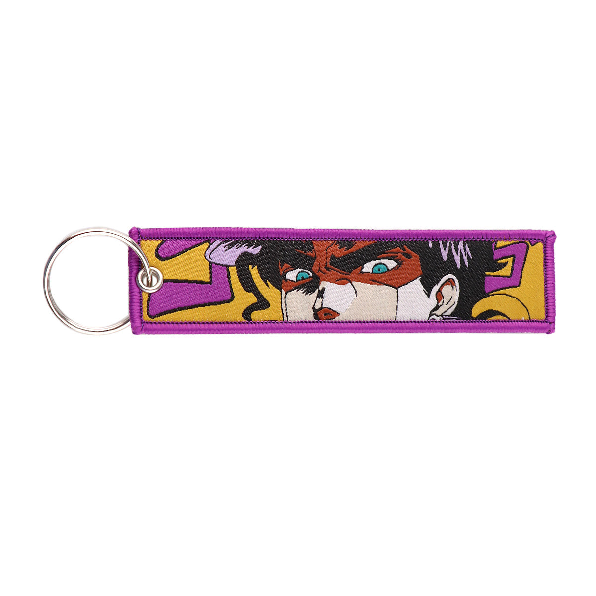 Embroidered Anime Keychain for Men, Motorcycle Car Bag Key Ring