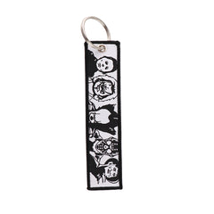 Halloween Embroidery Keys Tag For Motorcycles Backpack Keychain