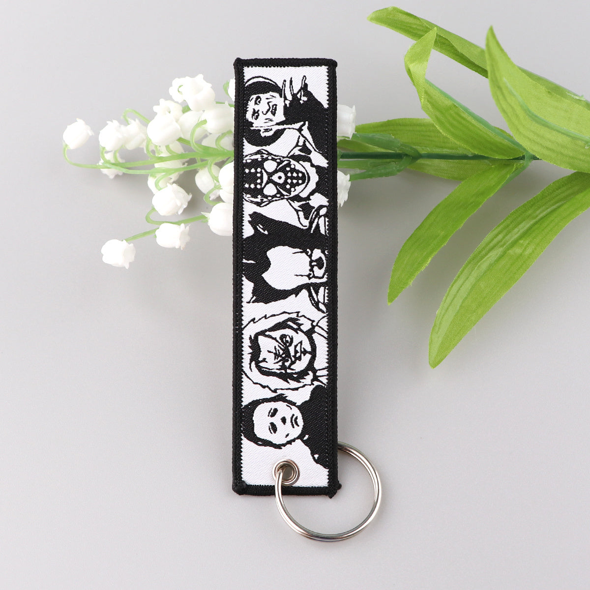 Halloween Embroidery Keys Tag For Motorcycles Backpack Keychain
