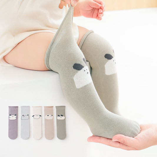 3 Pairs Boys Over Knee Socks Cartoon Pattern Toddlers High Socks