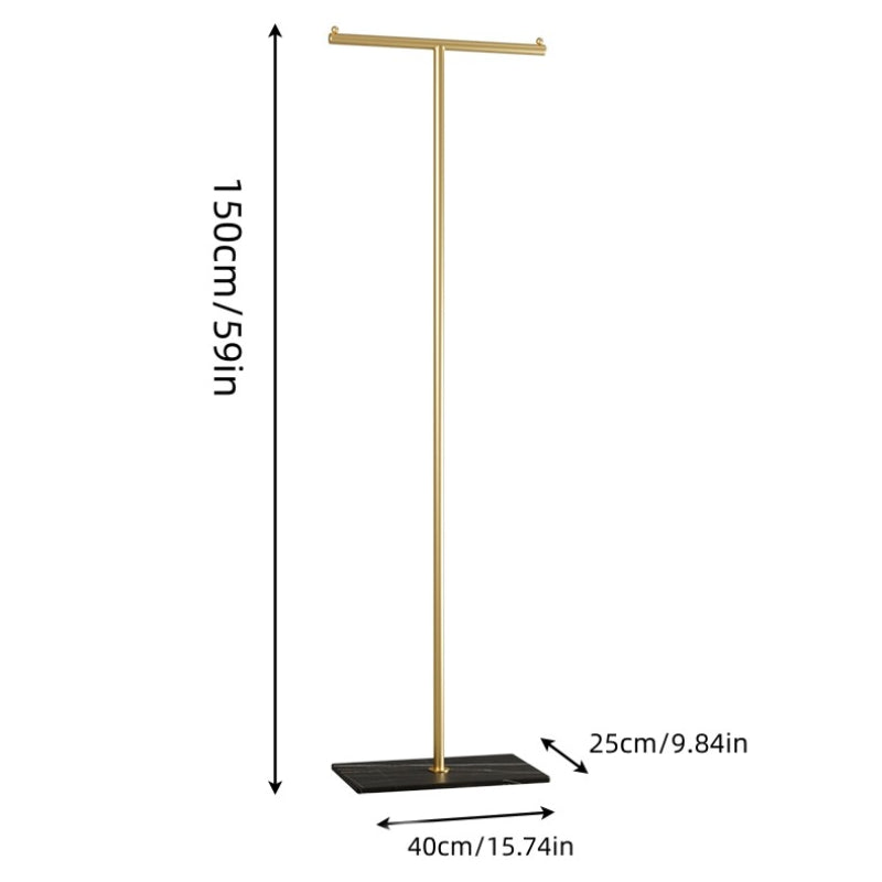 149 Golden Industrial Pipe Coat Rack Stand Rolling Garment Retail Display