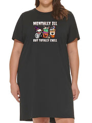  Halloween Nightdress Women's Witch Hat & Skull Coffee Tee Dress