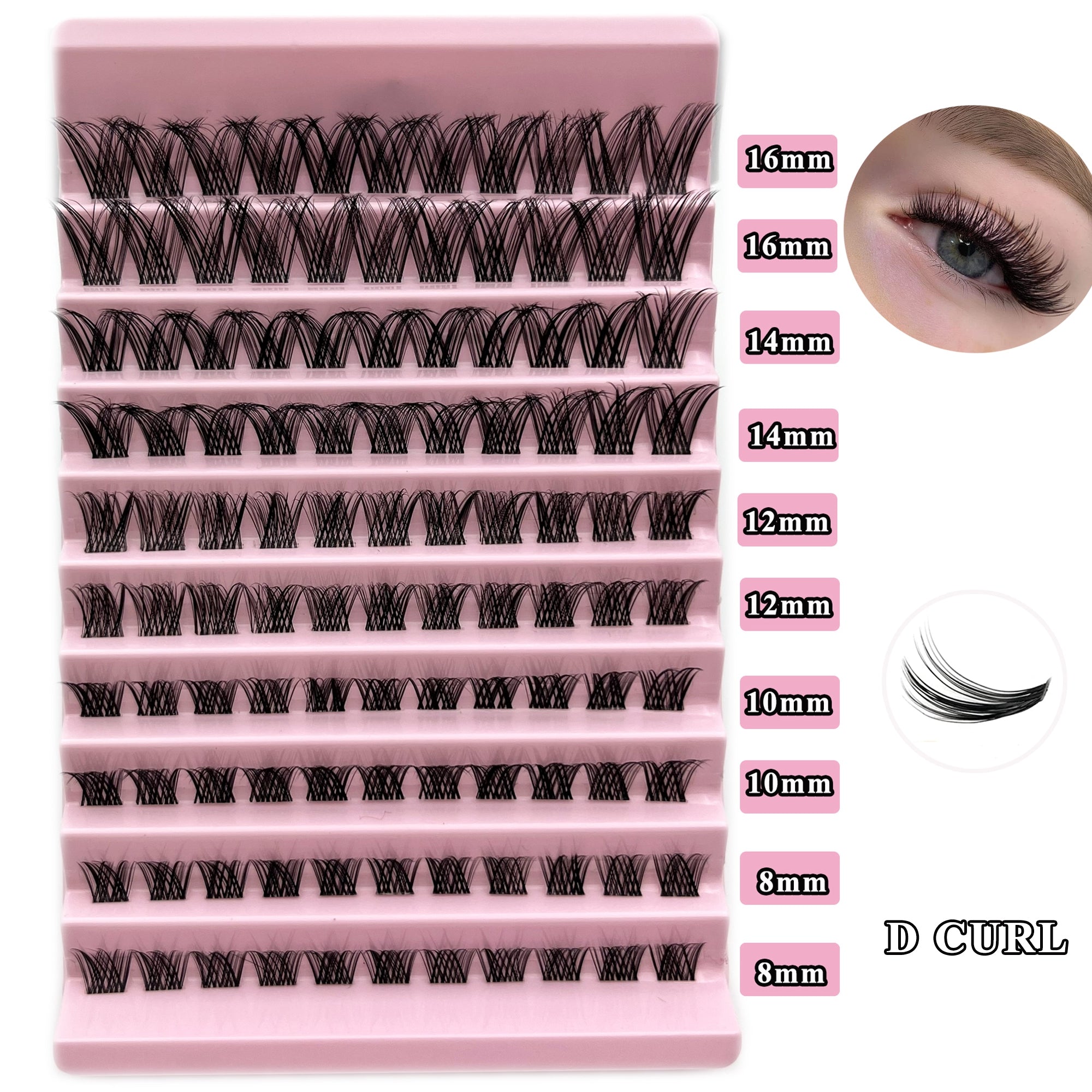 110pcs Cluster Lashes Mix D Curl Individual Lashes Extensions DIY Eyelashes Kit