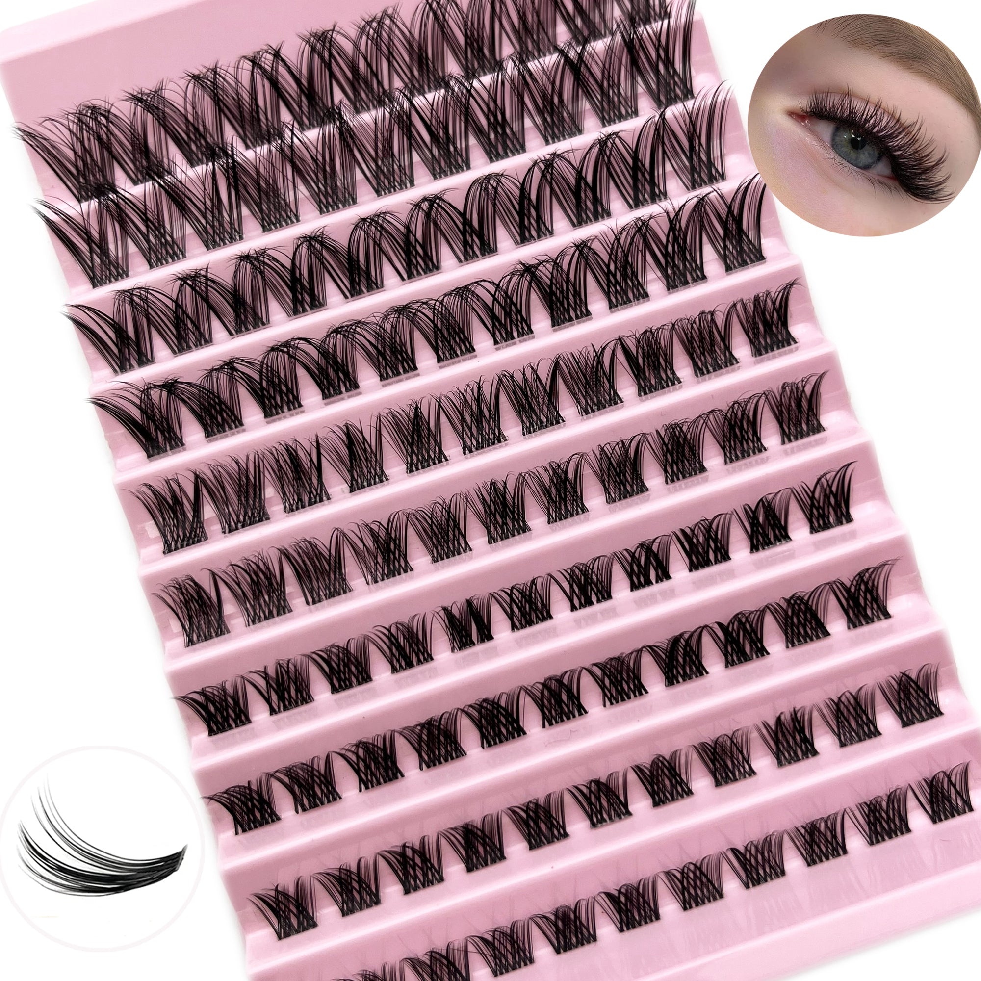 110pcs Cluster Lashes Mix D Curl Individual Lashes Extensions DIY Eyelashes Kit