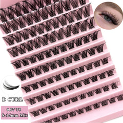 110pcs Cluster Lashes Mix D Curl Individual Lashes Extensions DIY Eyelashes Kit