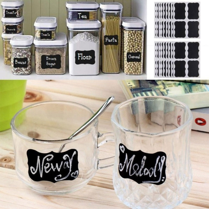 32pcs Chalkboard Blackboard Chalk Board Stickers Craft Kitchen Jar Labels