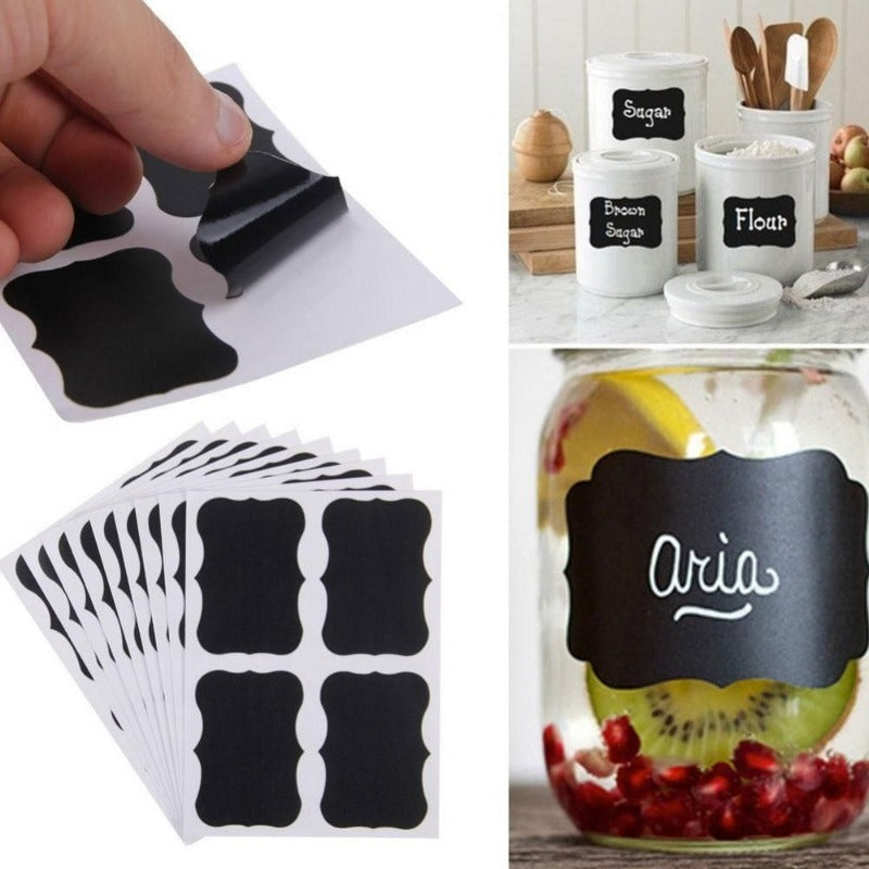 32pcs Chalkboard Blackboard Chalk Board Stickers Craft Kitchen Jar Labels