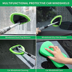 Microfiber Car Window Cleaning Tool Extendable Handle Glass Wiper Kit