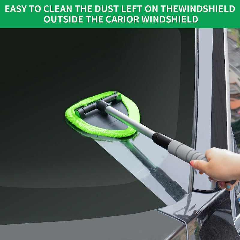Microfiber Car Window Cleaning Tool Extendable Handle Glass Wiper Kit