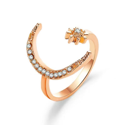 Star Moon Ring Charming Opening Minimalism