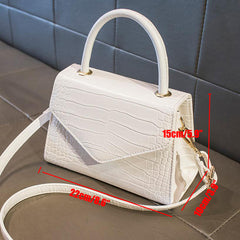 Crocodile Embossed Shoulder Bag Crossbody Bag Flap Bag For Women