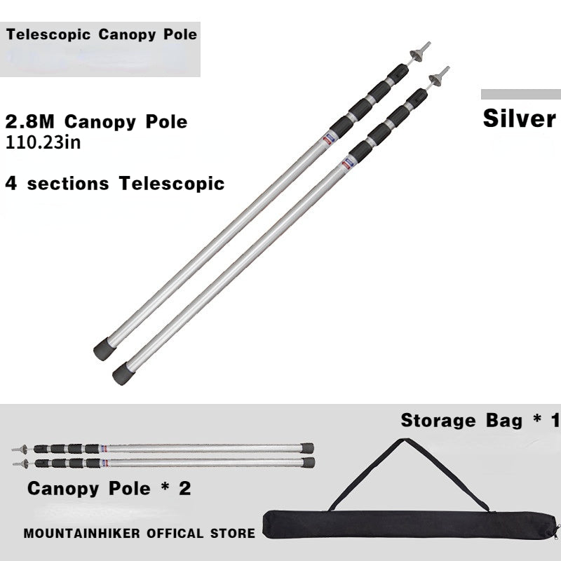 Adjustable Tent Support Rod Aluminum Alloy Tent Pole