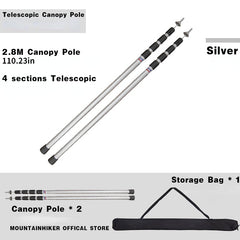 Adjustable Tent Support Rod Aluminum Alloy Tent Pole