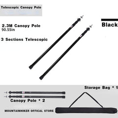 Adjustable Tent Support Rod Aluminum Alloy Tent Pole
