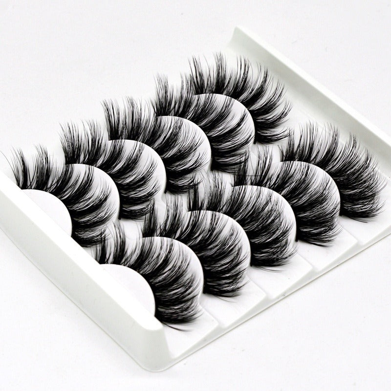 5 Pairs 3D Mink Hair False Eyelashes Wispy Fluffy Long Lashes