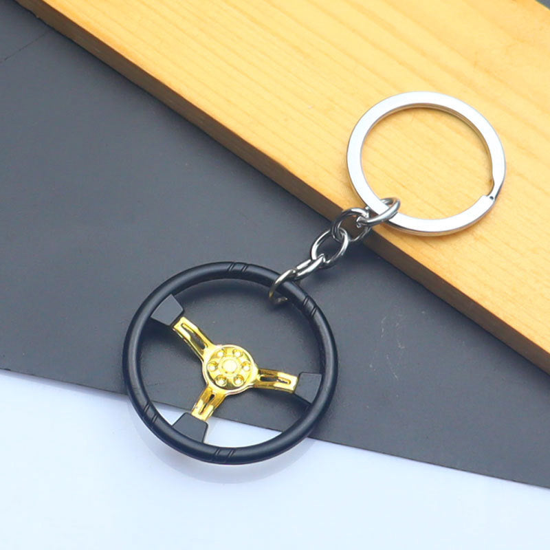 Mini Motorcycle Keychain Steering Wheel Pendant Backpack Ornament