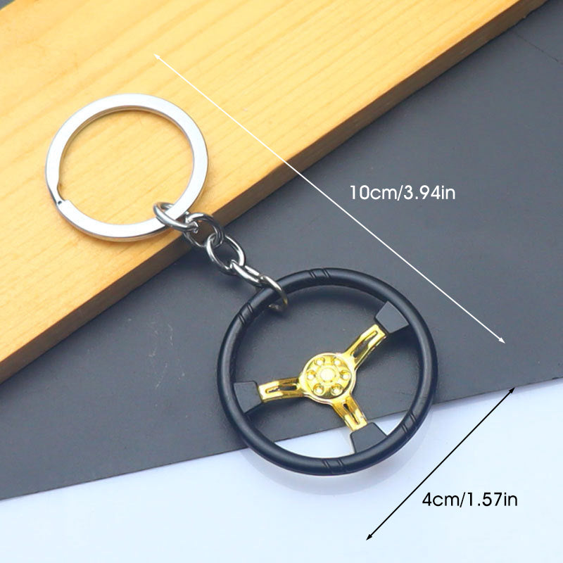 Mini Motorcycle Keychain Steering Wheel Pendant Backpack Ornament