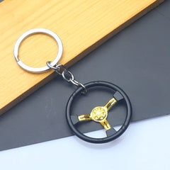 Mini Motorcycle Keychain Steering Wheel Pendant Backpack Ornament