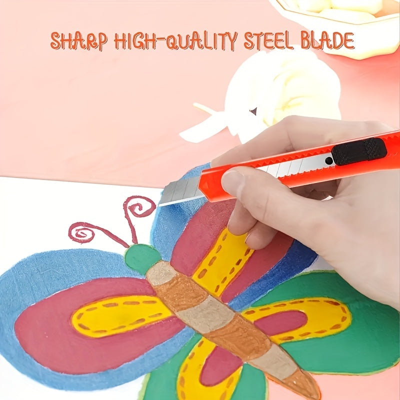 Retractable Box Cutter with Automatic Locking Box Opener