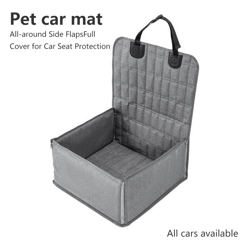 Foldable Pet Car Seat Basket Front Car Dog Cushion