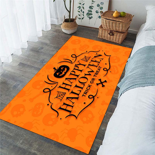 Halloween Pumpkin Orange Non Slip Welcome Mat - Indoor Doormat