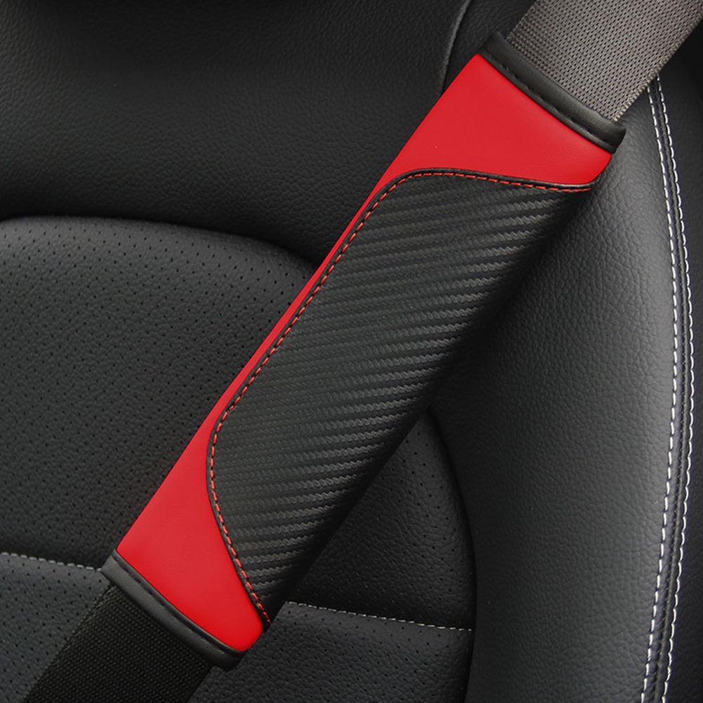 Universal Car Steering Wheel Cover & Seat Belt Cover PU Leather Anti Slip Breath