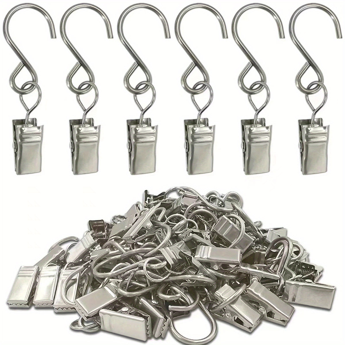 20pcs S Hooks for Curtains 5.71cm Hanging Party Light Clips Hangers