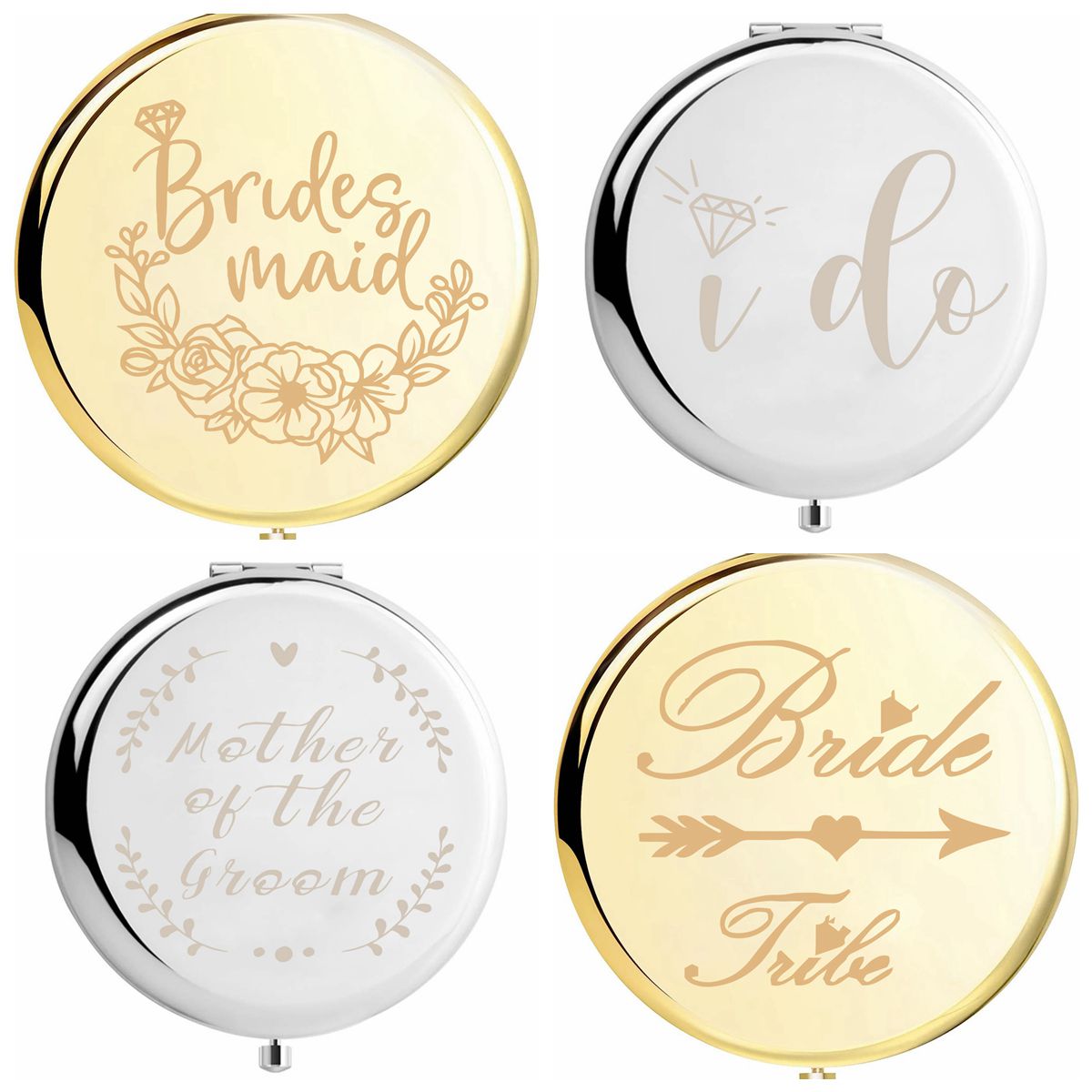 Wedding Compact Mirror Bridesmaid Gift Maid Of Honor Makeup Mirror
