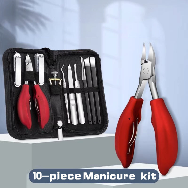 10pcs Pedicure Set Nail Clipper Nail Trimmer For Home And Outdoor