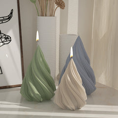 DIY Crystal Drop Glue Mold Cone Shape Spiral Pattern Candle Silicone Mold
