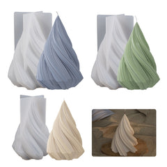 DIY Crystal Drop Glue Mold Cone Shape Spiral Pattern Candle Silicone Mold