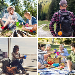 Portable Silicone Water Cup with Lid for Camping