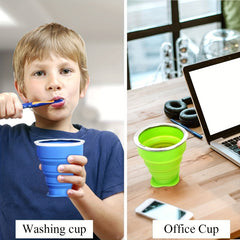 Portable Silicone Water Cup with Lid for Camping