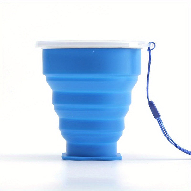 Portable Silicone Water Cup with Lid for Camping