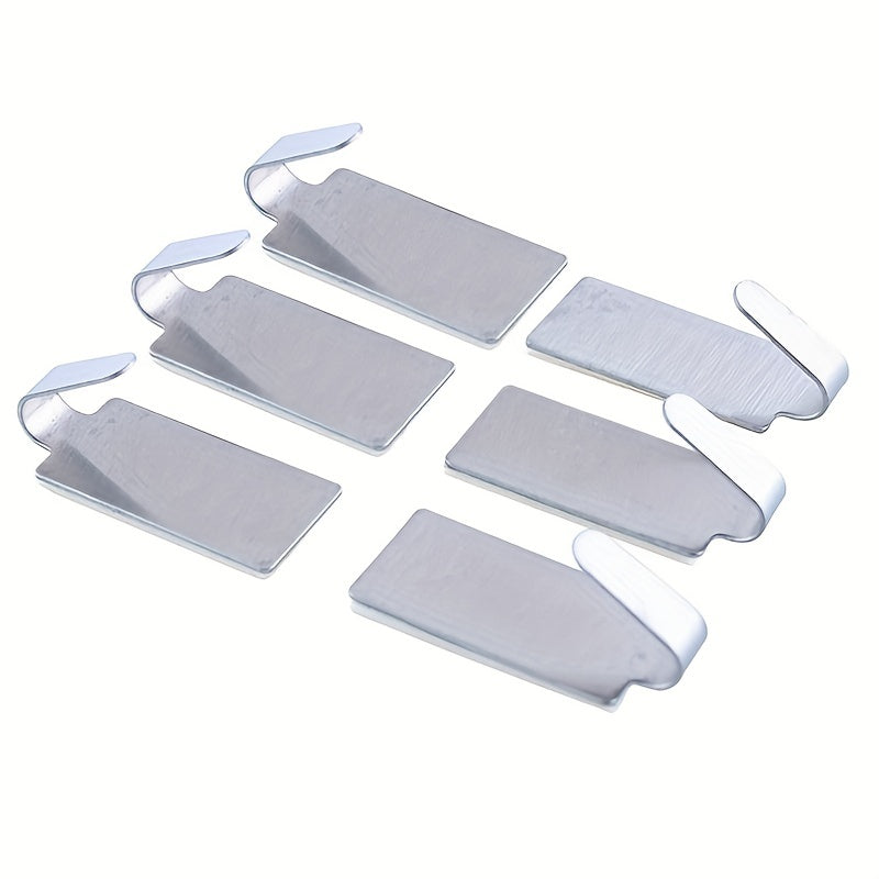 6pcs Adhesive Hooks Stainless Steel Ultra Strong Waterproof Hanger