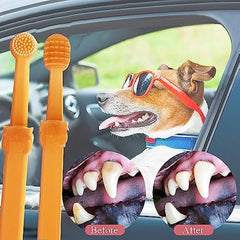 2Pcs Small Dog & Cat Toothbrush Kit Soft Silicone with Storage Box