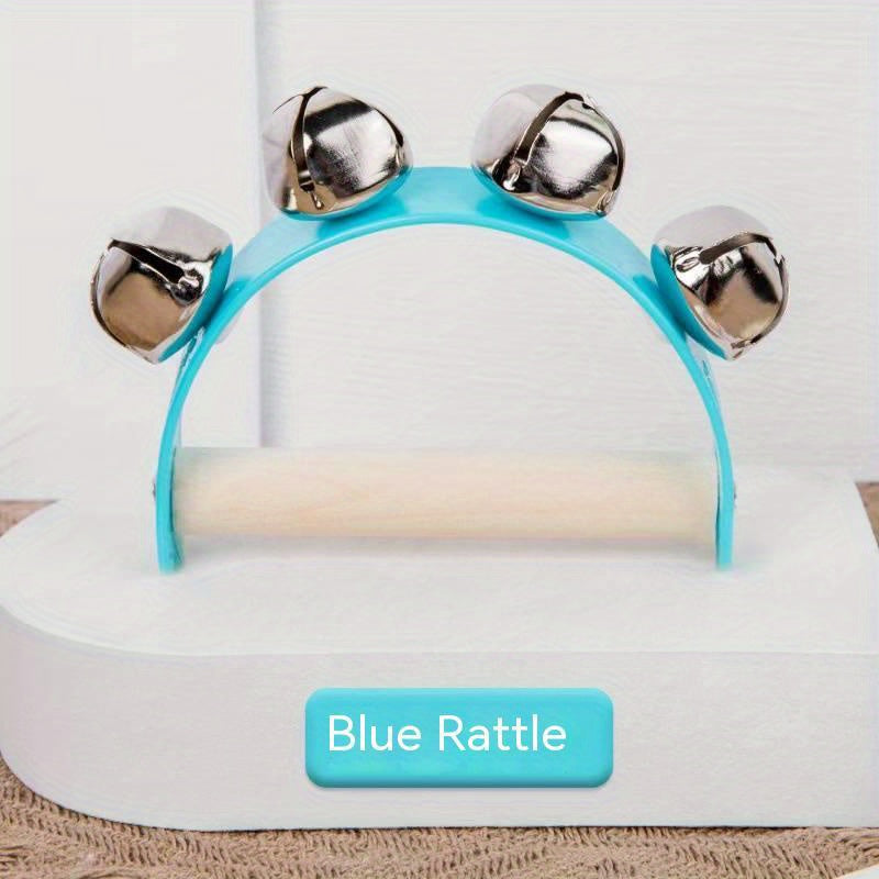 Wooden Half Round Hand Ringing Bell Toy for Kids Musical Skills