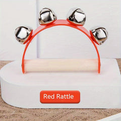 Wooden Half Round Hand Ringing Bell Toy for Kids Musical Skills