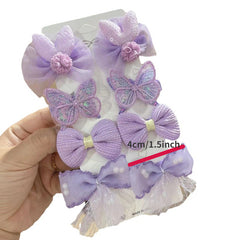 8pcs Butterfly Flowers Bow Hair Clips Set for Girls Kids