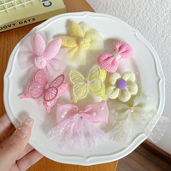 8pcs Butterfly Flowers Bow Hair Clips Set for Girls Kids