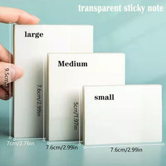 Waterproof Transparent Sticky Note Pad for School Office 50-100 Sheets