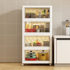 1pc Folding Storage Cabinet With Wheels Multifunctional Foldable Storage Box