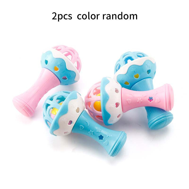 2pcs Baby Ringing Toys Dental Gel Grasping Ball Boys & Girls