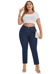  High Rise Stretch Straight Leg Jeans