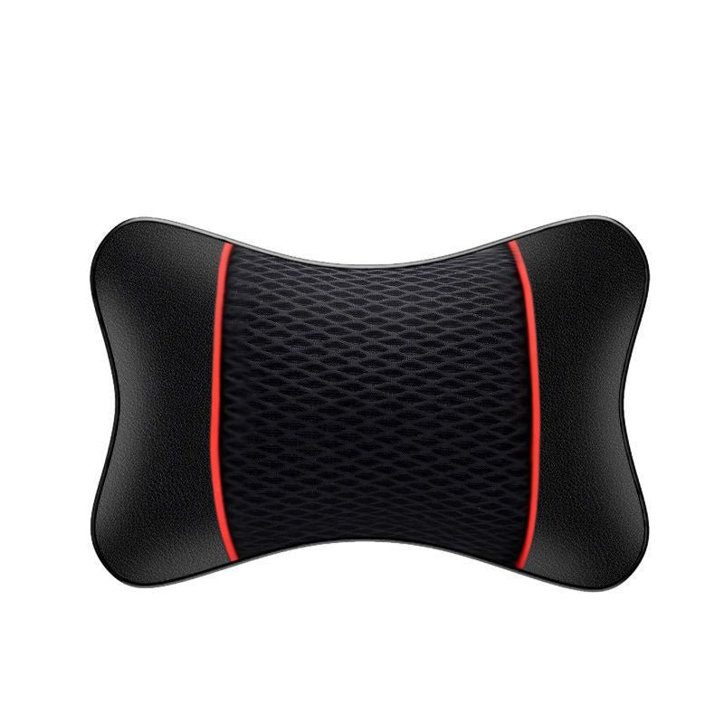 1pc PU Leather Knitted Car Pillows Headrest Neck Rest Cushion Support