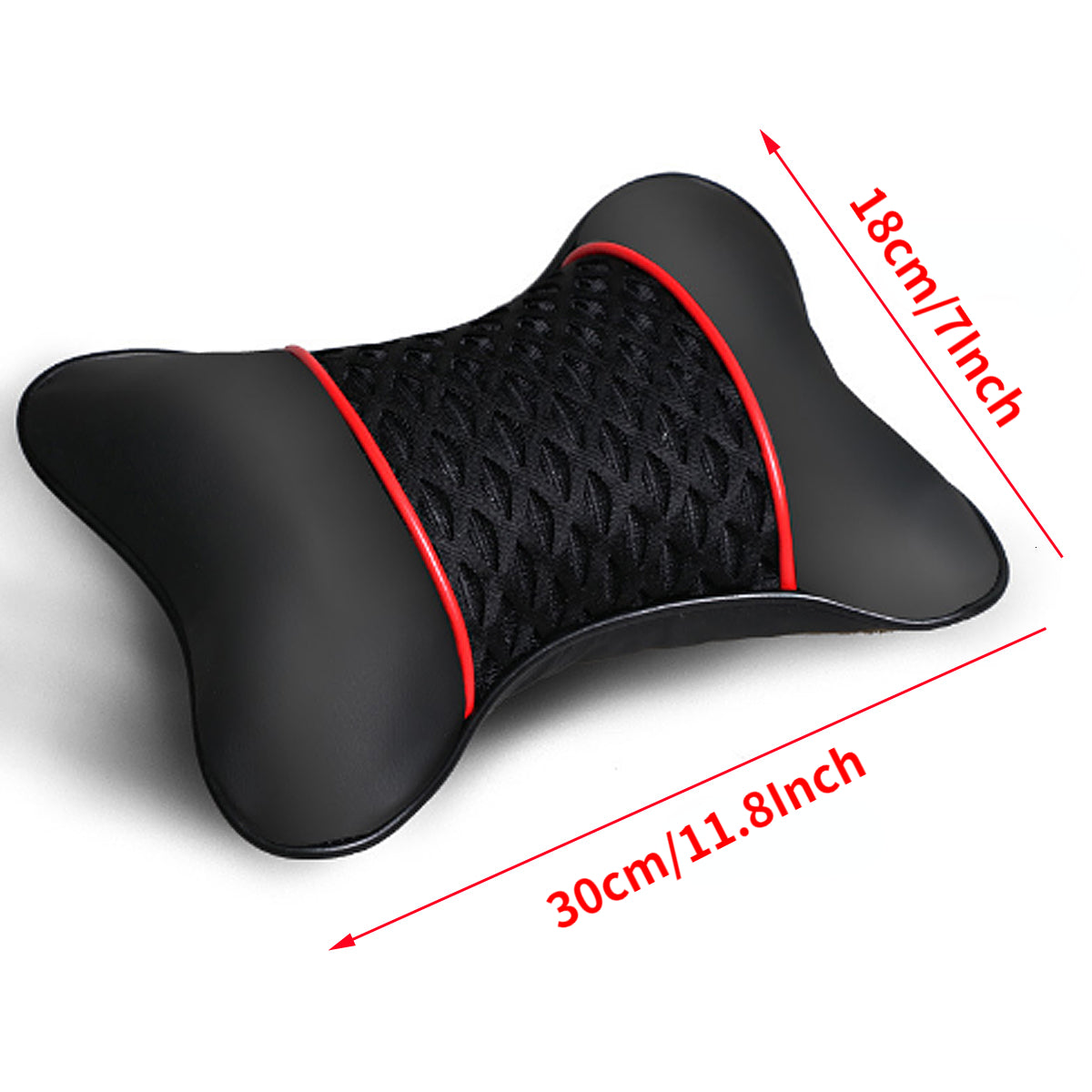 1pc PU Leather Knitted Car Pillows Headrest Neck Rest Cushion Support