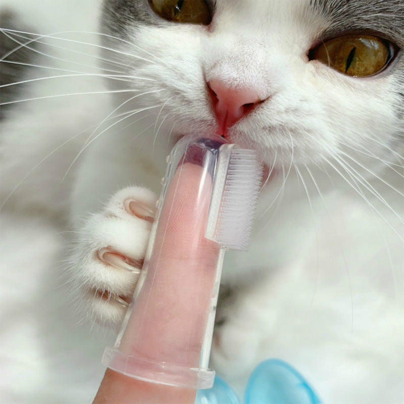 Pet Finger Toothbrushes Dog Cat Latex Toothbrushes For Dog Oral Cleaning