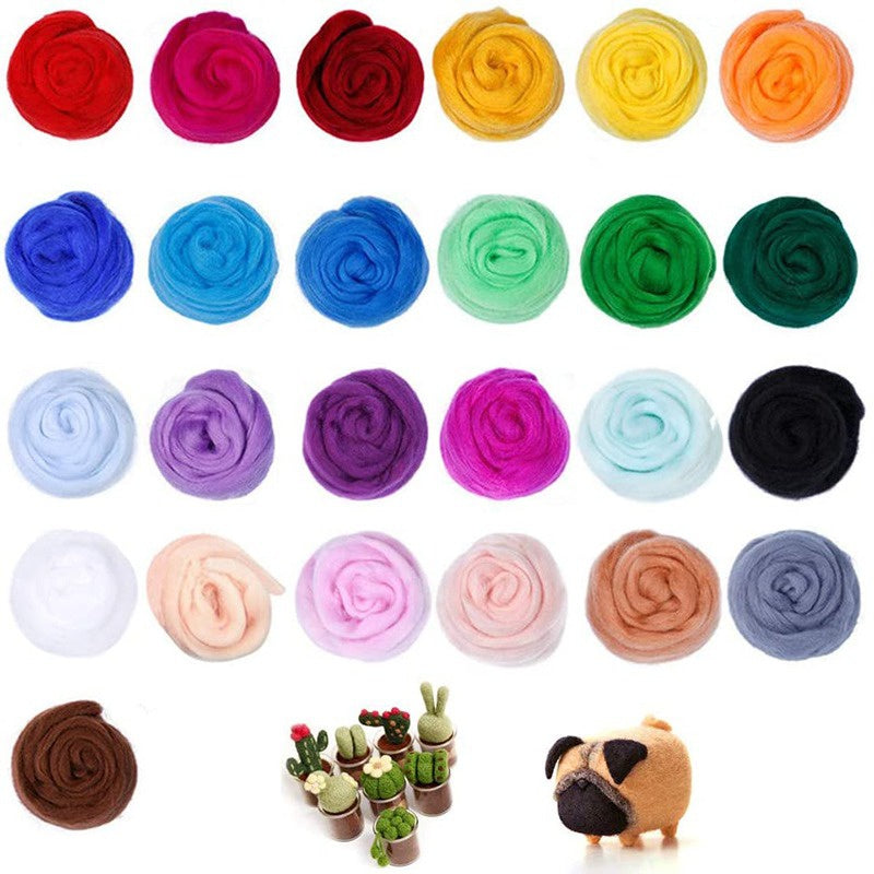 25 Colors Wool Felt DIY Needle Felt Kit