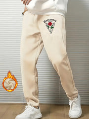 Men's Love & Rose Print Sweatpants Joggers for Fall Winter Outdoor